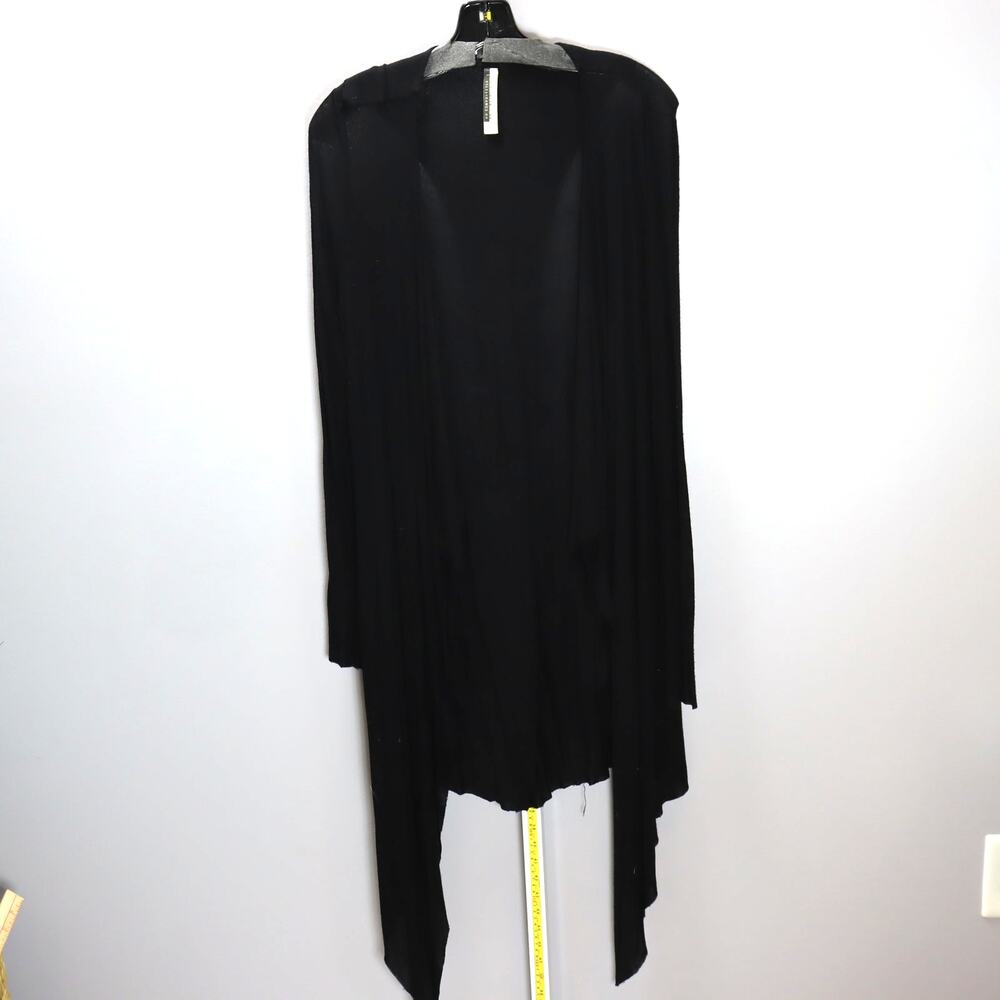RN Convertible‎ Black Asymmetrical Drape Cardigan Open Front Size L